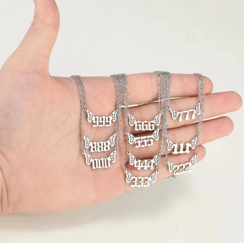 201 Stainless Steel 18K Gold Plated Minimalist Plating Number Pendant Necklace