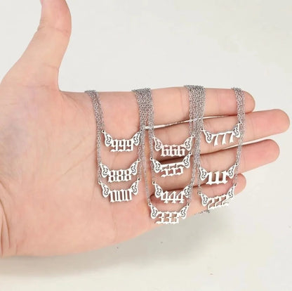 201 Stainless Steel 18K Gold Plated Minimalist Plating Number Pendant Necklace