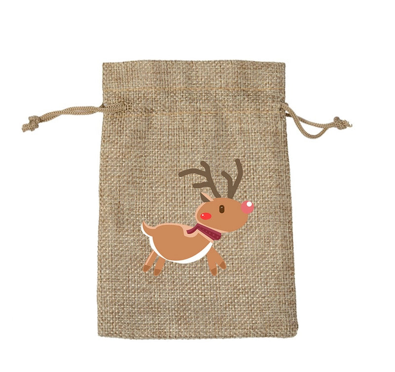 Christmas Nordic Style Cute Modern Style Christmas Tree Snowman Snowflake Imitated Hemp Party Festival Candy Bag