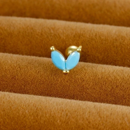 1 Piece Minimalist Geometric Flower Snake Plating Inlay Stainless Steel Rhinestones Earrings