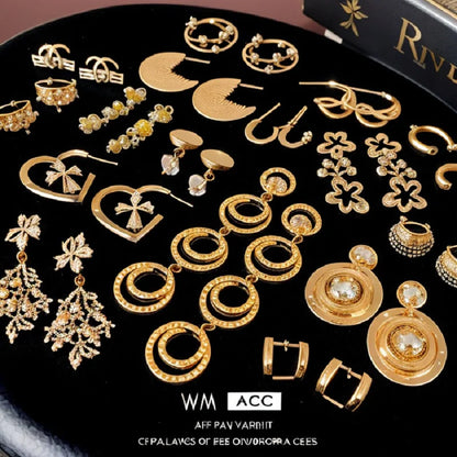 Circle Heart Geometric Metal Electroplating Earrings