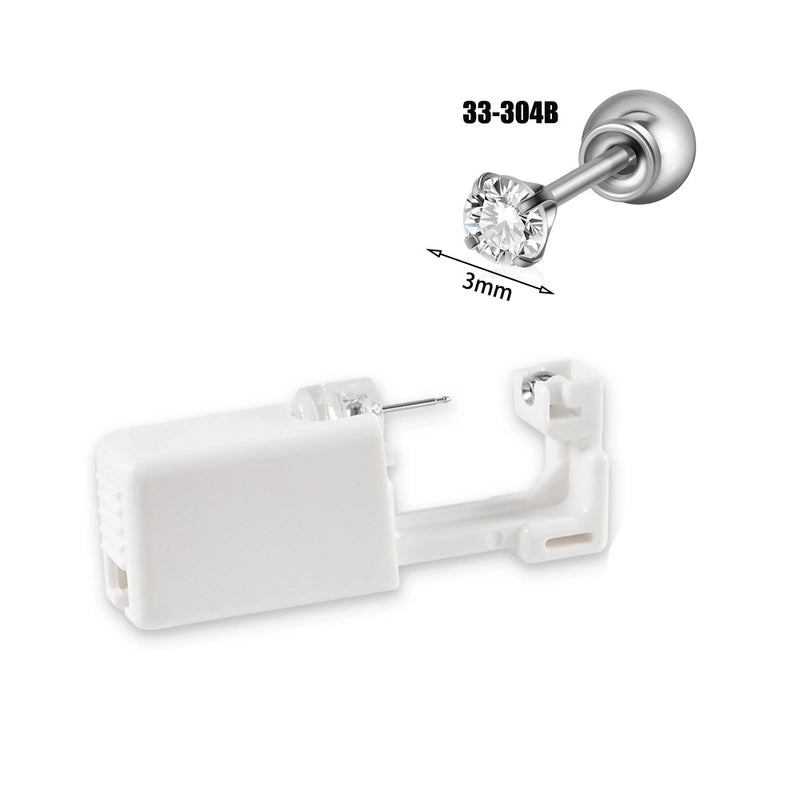 1 Piece Hawaiian Tropical Round Flower Butterfly Inlay 316 Stainless Steel Zircon 24K Gold Plated Cartilage Earrings