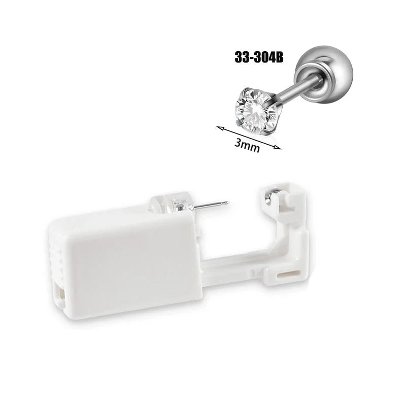 1 Piece Hawaiian Tropical Round Flower Butterfly Inlay 316 Stainless Steel Zircon 24K Gold Plated Cartilage Earrings