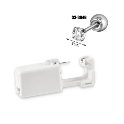 1 Piece Hawaiian Tropical Round Flower Butterfly Inlay 316 Stainless Steel Zircon 24K Gold Plated Cartilage Earrings