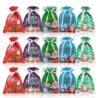 Christmas Gift Bag 2025 Santa Claus Style Drawstring Bag Candy Packaging Gift Bag