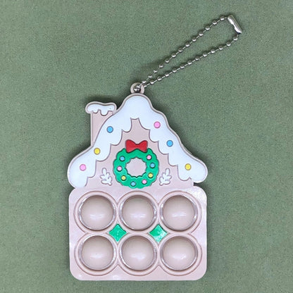 Christmas Tree Pendant Santa Snowman Deer Bubble Music Keychain Fingertip Toy