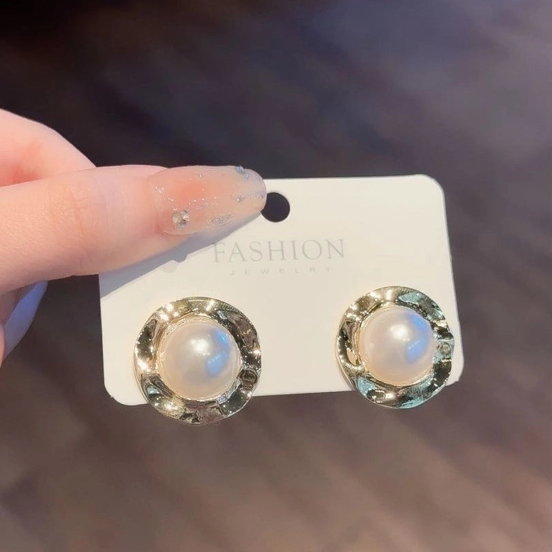 10 Pieces Minimalist Heart Shape Flower Bow Knot Imitation Pearl Alloy Rhinestone Irregular Women\'S Earrings 1 Pair