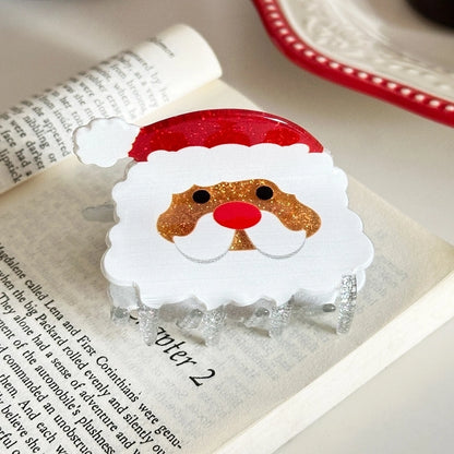 Christmas Casual Women's Christmas Tree Santa Claus Letter Arylic Hair Claws