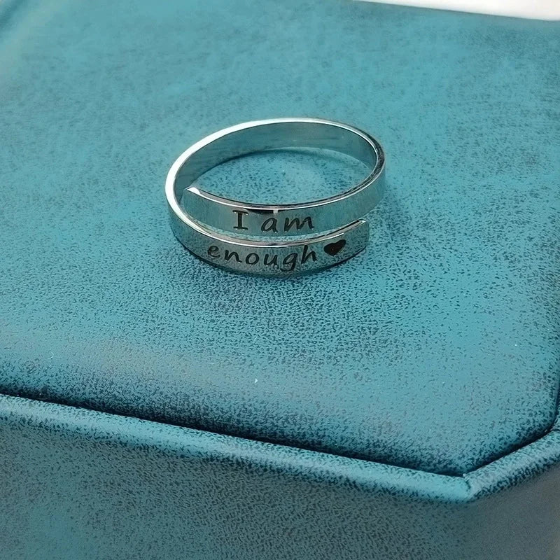 Minimalist Commute Letter Stainless Steel Polishing Plating Gold Plated Open Ring