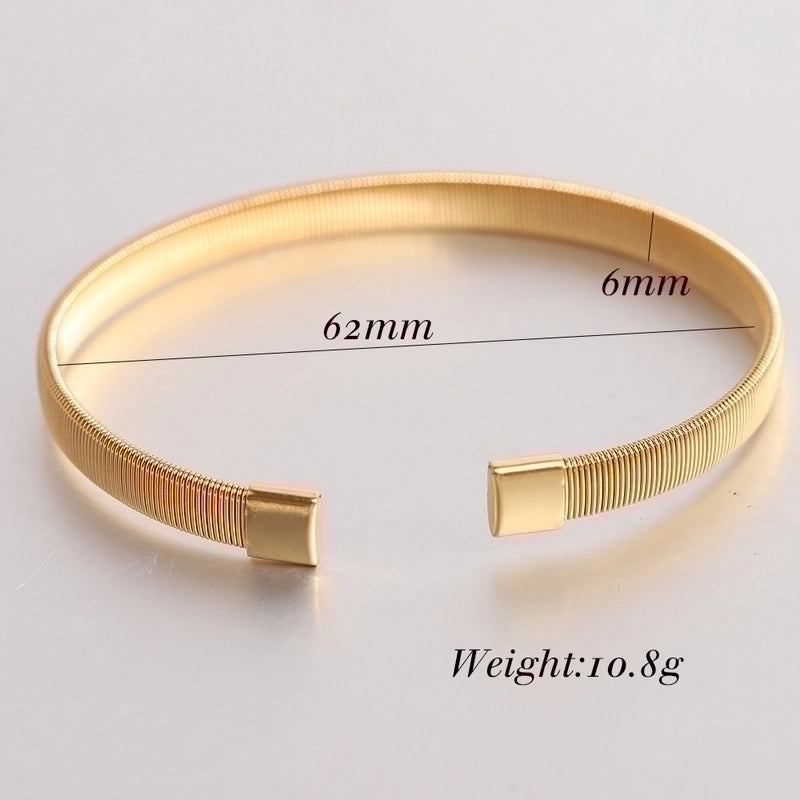 Minimalist Solid Color Titanium Steel Plating Cuff Bracelets