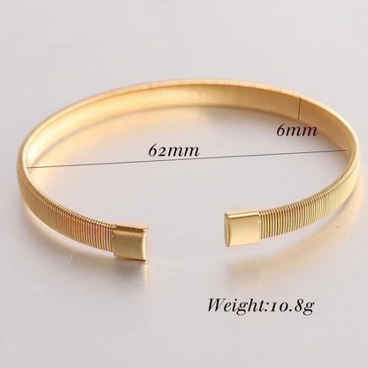 Minimalist Solid Color Titanium Steel Plating Cuff Bracelets