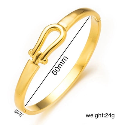 Casual Minimalist Heart Shape Flower Titanium Steel Rhinestones Bangle In Bulk