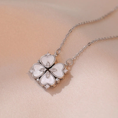 Minimalist Heart Shape Titanium Steel Inlay Rhinestones Women\'s Pendant Necklace