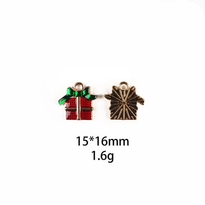 10 PCS/Package Zinc Alloy Christmas Hat Christmas Tree Santa Claus Pendant Jewelry Accessories