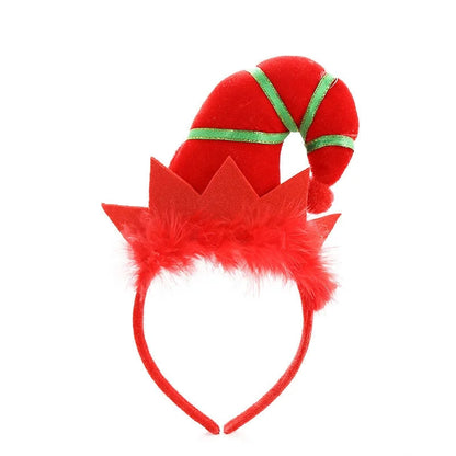 European And American Children's Hair Accessories Elves Hat Christmas Hairband Halloween Funny European And American LED Light Headdress Spot
