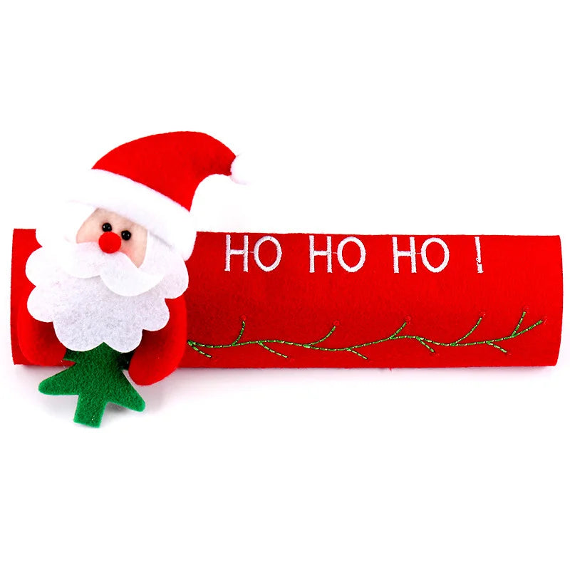 Hot-selling Christmas Small Gifts Velvet Christmas Doll Refrigerator Handle Decoration Christmas Home Supplies