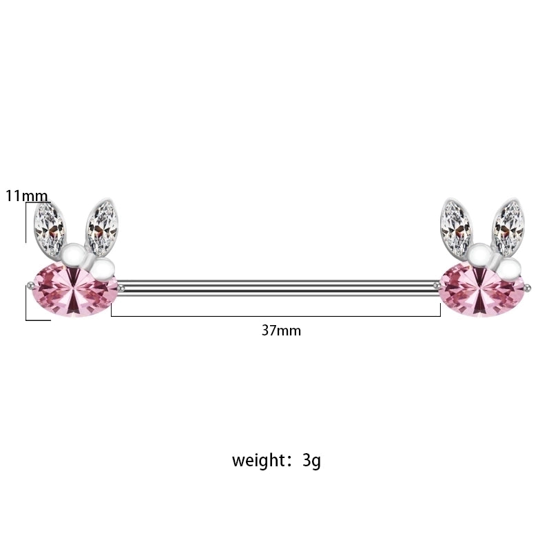 1 Piece Ear Cartilage Rings & Studs Fashion Heart Shape Rose Butterfly 316L Stainless Steel Alloy Copper Plating Inlay Rhinestones Glass White Gold Plated Gold Plated