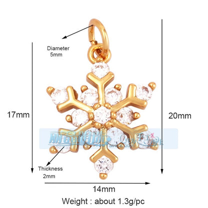 1 Piece Copper Geometric Heart Shape Snowflake Pendant Jewelry Accessories