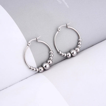 1 Pair INS Style Round Square Plating 201 Stainless Steel 18K Gold Plated Stainless Steel Earrings