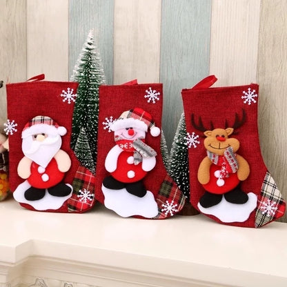 New Cross-border Medium Size Linen Christmas Stockings Gift Bag Nhmv155603