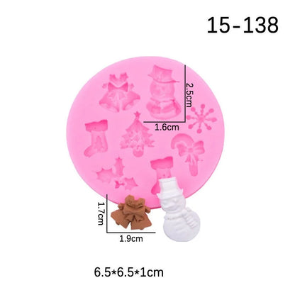 Christmas Casual Elegant Cute Christmas Hat Christmas Socks Silica Gel Kitchen Molds 1 Piece 1 Set