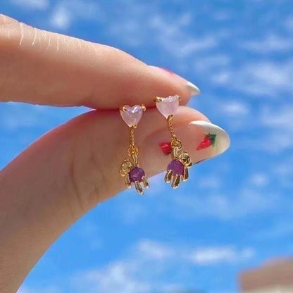 Kolamic Earrings 18k Gold Jewelry Cute Bear Cloud Earrings