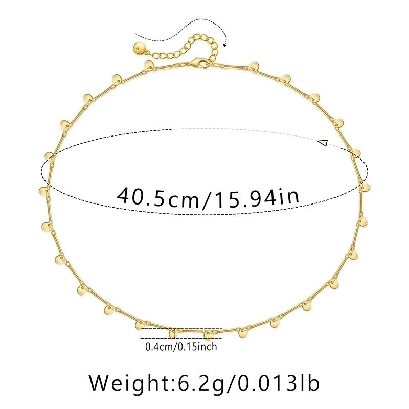Ig Style Minimalist Solid Color Copper Plating Chain 18k Gold Plated Necklace
