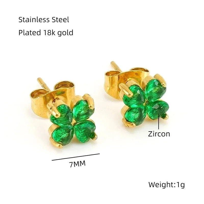 1 Pair Elegant Classical Vintage Style Flower Bow Knot Plating Inlay 304 Stainless Steel Zircon 18K Gold Plated Ear Studs