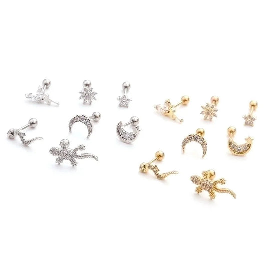 Ear Cartilage Rings & Studs Ethnic Style Animal 316L Stainless Steel Copper