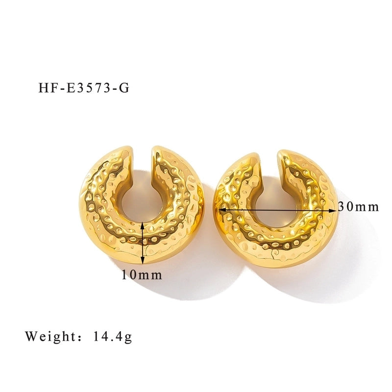 1 Piece Minimalist Classic Style Solid Color Plating 304 Stainless Steel Ear Cuffs
