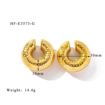 1 Piece Minimalist Classic Style Solid Color Plating 304 Stainless Steel Ear Cuffs