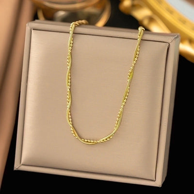 304 Stainless Steel 18K Gold Plated Minimalist Plating Inlay U Shape Heart Shape Acrylic Artificial Rhinestones Plastic Pendant Necklace