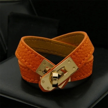 Copper Hip-Hop Retro Patchwork Solid Color Bangle