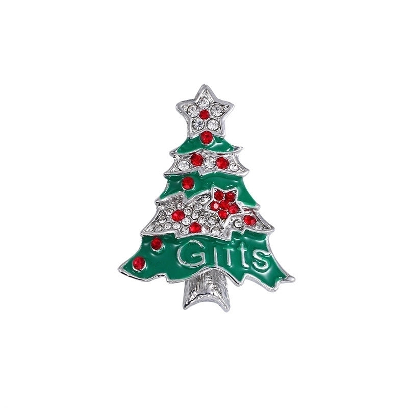 Cartoon Style Pin Christmas Tree Alloy Enamel Rhinestones Unisex Brooches