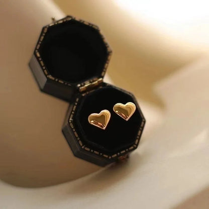 1 Pair Fashion Heart Shape Plating 304 Stainless Steel 18K Gold Plated Stainless Steel Earrings