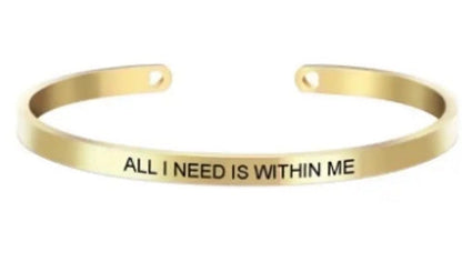 Minimalist Letter Stainless Steel Bangle