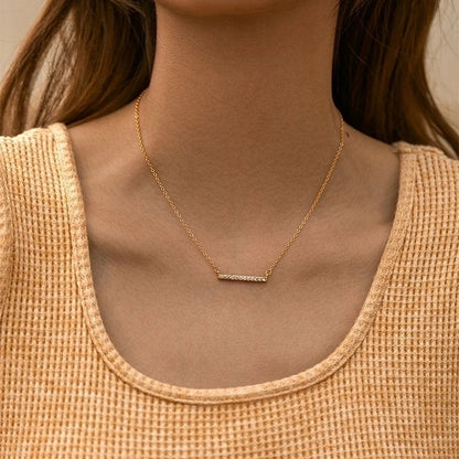 Retro Minimalist Geometric Copper Beaded Enamel Plating 18k Gold Plated Necklace