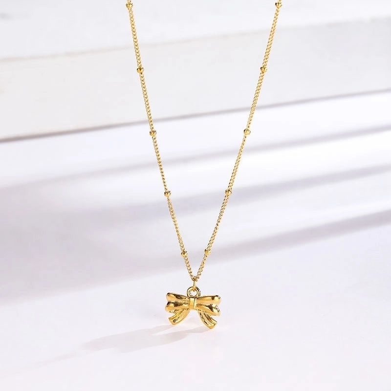 Elegant Sweet Streetwear Bow Knot Titanium Steel Plating Bracelets Earrings Necklace