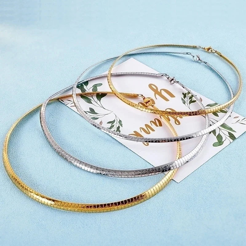 Titanium Steel 18K Gold Plated Fashion Plating Geometric Choker