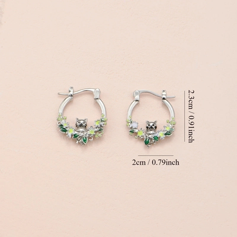 1 Pair Minimalist Classic Style Color Block Hummingbird Enamel Copper Earrings