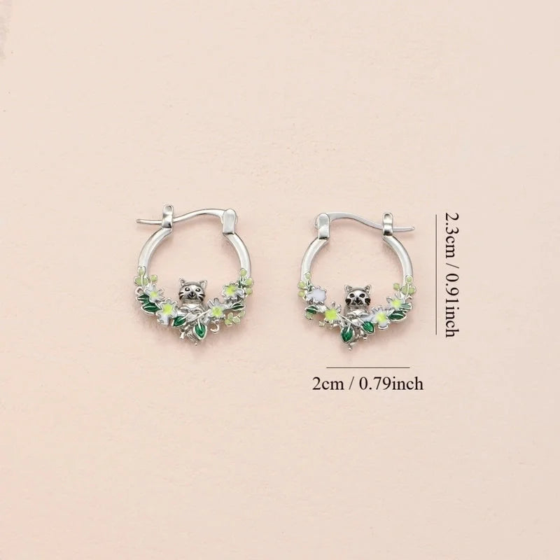 1 Pair Minimalist Classic Style Color Block Hummingbird Enamel Copper Earrings