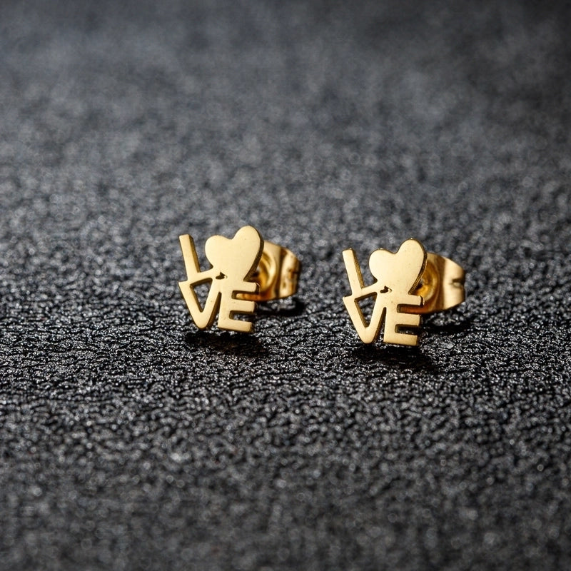 1 Pair Minimalist Classic Style Geometric Polishing Plating 304 Stainless Steel 18K Gold Plated Ear Studs