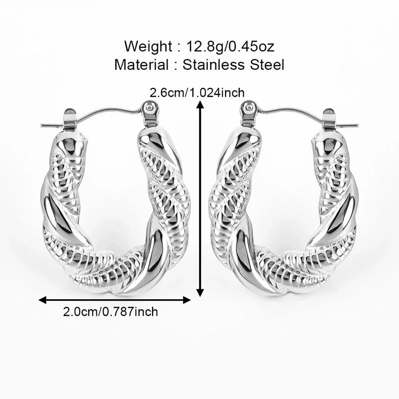 1 Pair Casual Minimalist U Shape Heart Shape Solid Color Polishing 304 Stainless Steel Earrings