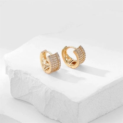 1 Pair Cute Solid Color Plating Inlay Copper Zircon Gold Plated Earrings