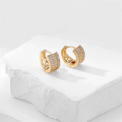 1 Pair Cute Solid Color Plating Inlay Copper Zircon Gold Plated Earrings