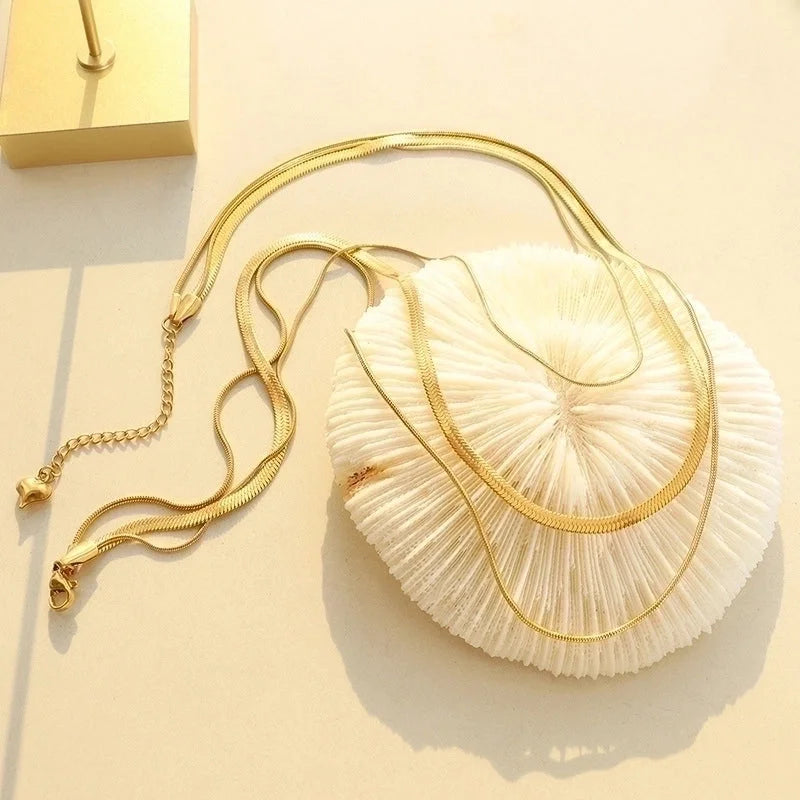 Minimalist 304 Stainless Steel 18K Gold Plated Pendant Necklace