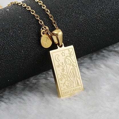 Fashion Square Constellation 304 Stainless Steel 18K Gold Plated Plating Stainless Steel Necklaces