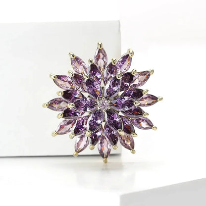 Shiny Pin Snowflake Copper Women's Brooches