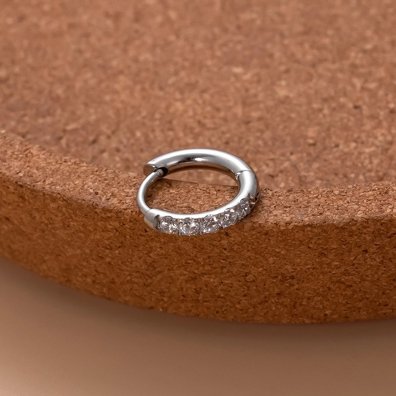 1 Piece Ear Cartilage Rings & Studs Sweet Water Droplets Heart Shape Copper Plating Inlay Zircon