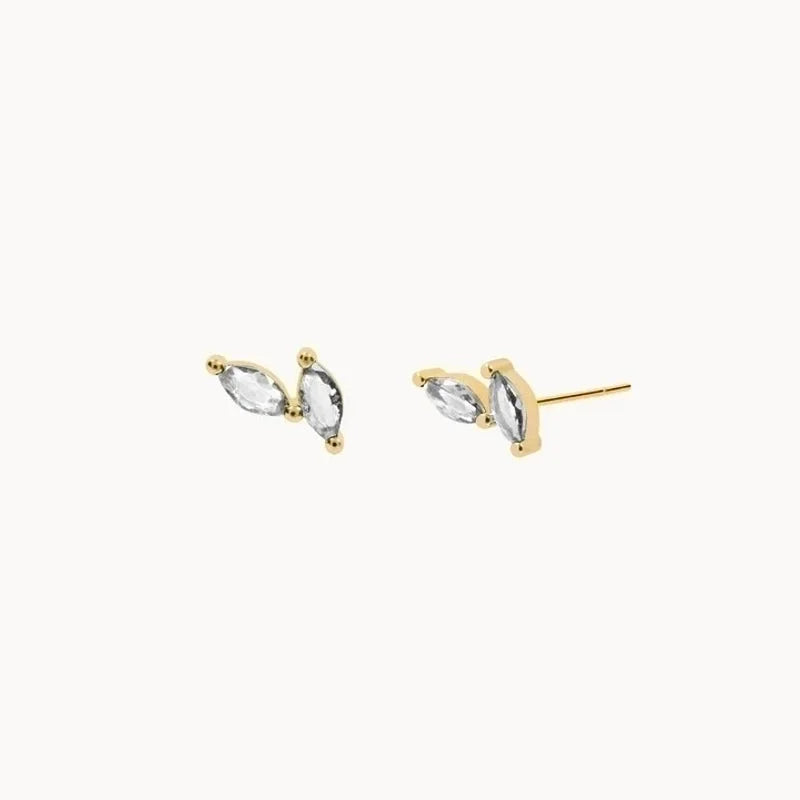 1 Pair Minimalist Solid Color Inlay 925 Sterling Silver Copper Zircon Ear Studs